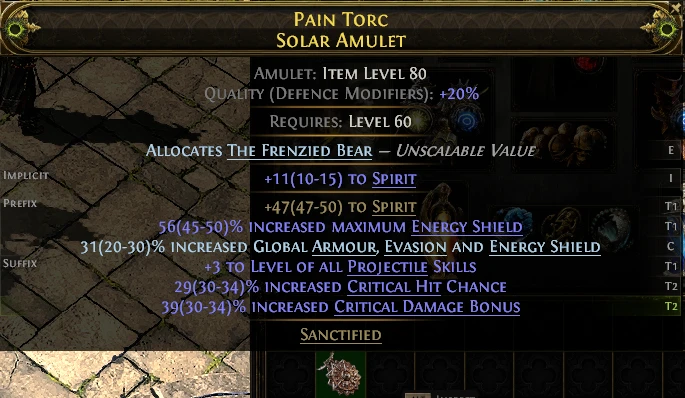 PAIN TORC SOLAR AMULET