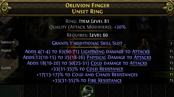 OBLIVION FINGER UNSET RING