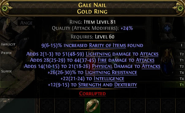 GALE NAIL GOLD RING ANGE