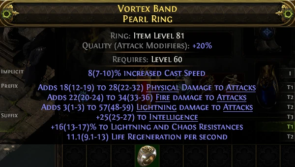 VORTEX BAND PEARL RING