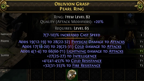 OBLIVION GRASP PEARL RING
