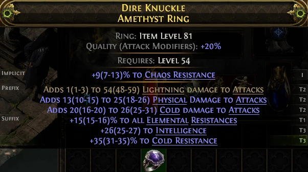DIRE KNUCKLE AMETHYST RING