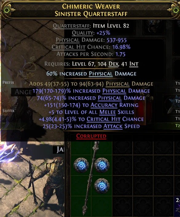 CHIMERIC WEAVER SINISTER QUARTERSTAFF