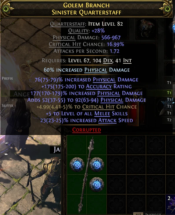 GOLEM BRANCH SINISTER QUARTERSTAFF