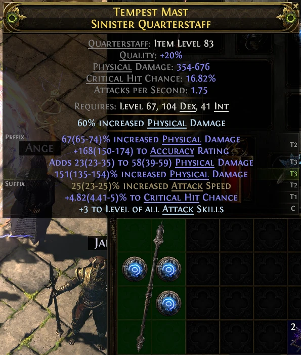 TEMPEST MAST SINISTER QUARTERSTAFF