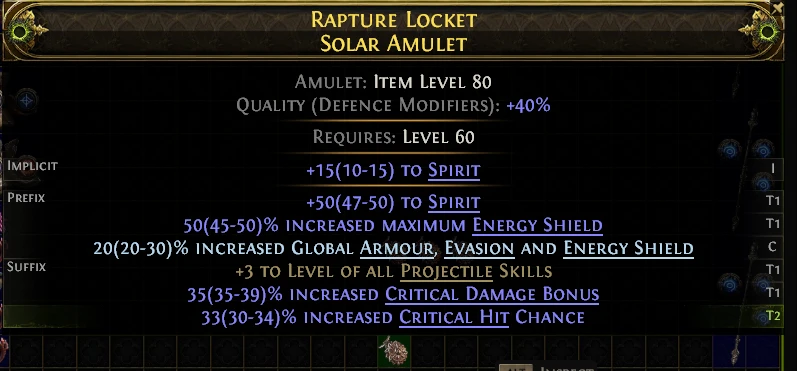 RAPTURE LOCKET SOLAR AMULET