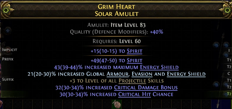 GRIM HEART SOLAR AMULET