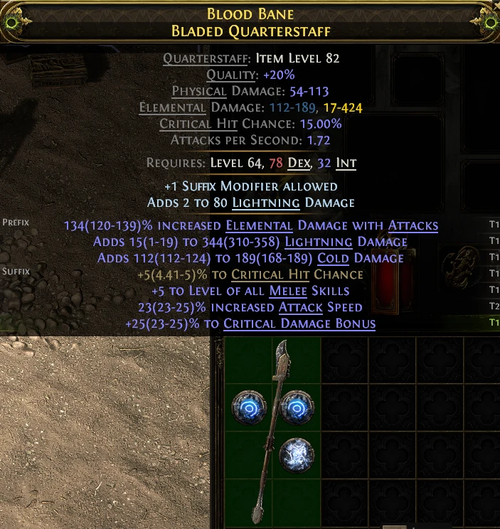 BLOOD BANE BLADED QUARTERSTAFF