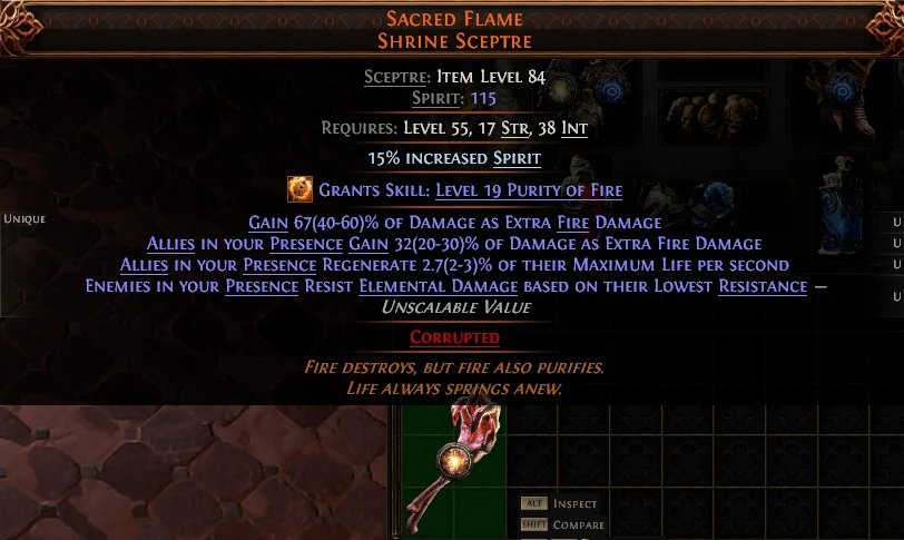 SACRED FLAME SHRINE SCEPTRE